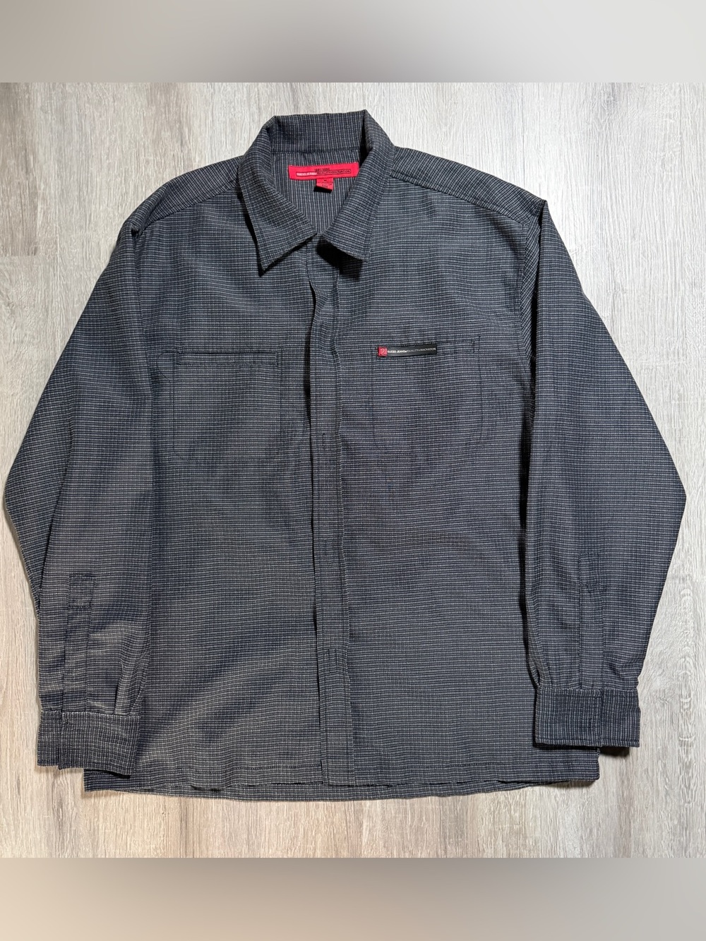 Guess Men's Charcoal Check Lightweight Shirt Jacket